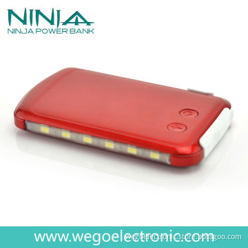Travel Mobile Power Charger 6000mAh with Sos LEDs & Dual Output Red N0100